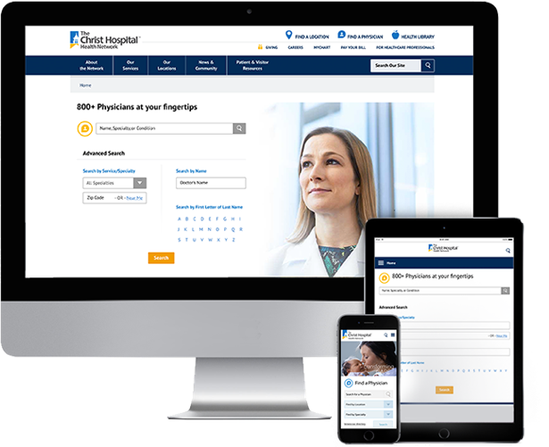 The Christ Hospital Network Desktop Mockup