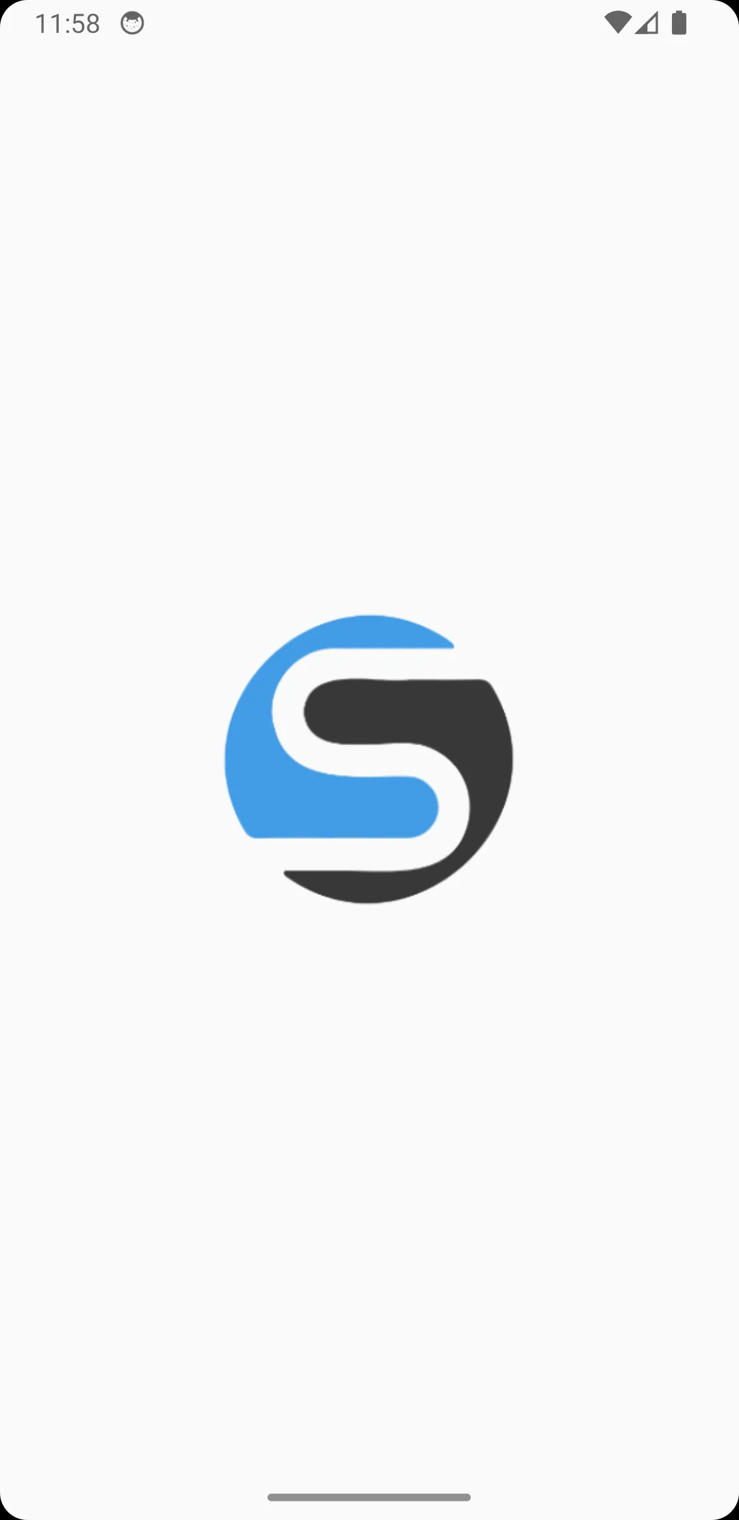 Student Tracker splash screen displaying the custom blue and charcoal S app icon